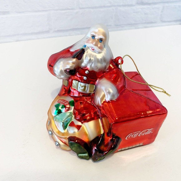Coca Cola Glass Santa Christmas Ornament 1941 THIRST ASKS FOR NOTHING MORE 2001 - Picture 2 of 8